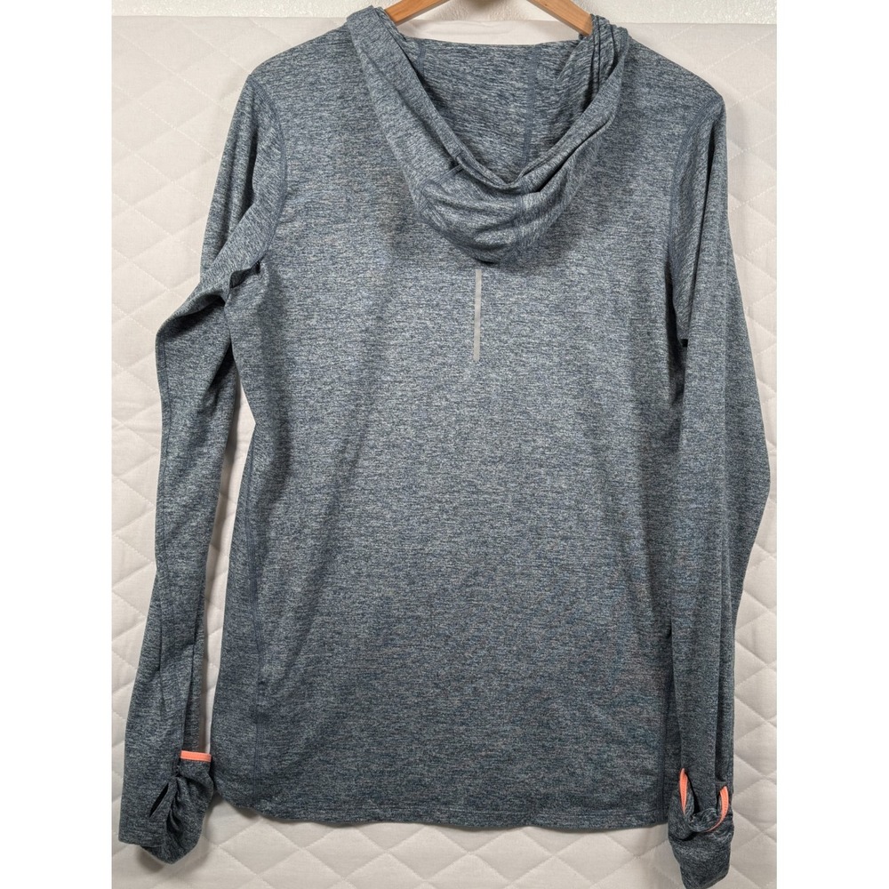 NIKE DRI-FIT RUNNING Size L Womens Blue Front Pocket Fitted Athletic Hoodie - Picture 6 of 8